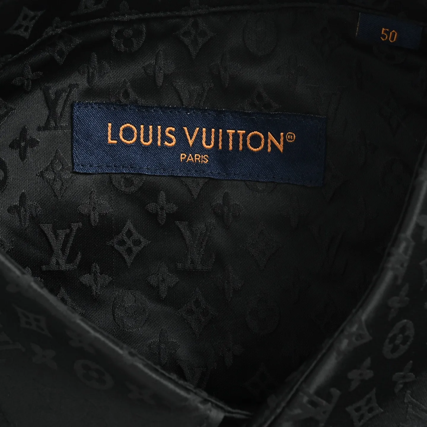 Louis Vuitton/Louis Vuitton old flower dark pattern jacquard mulberry silk shirt